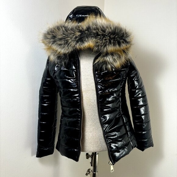 Women's Faux Leather Style Jacket NWOT Size M / S US Black Made in Italy - Picture 2 of 12